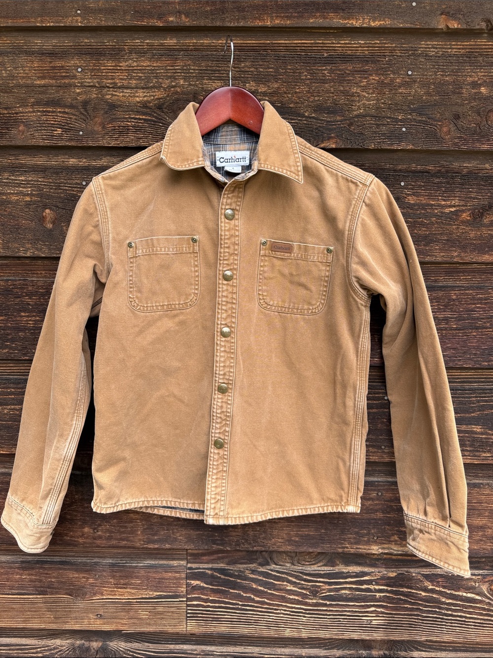 Carhartt Boy's Large Tan Work Shirt